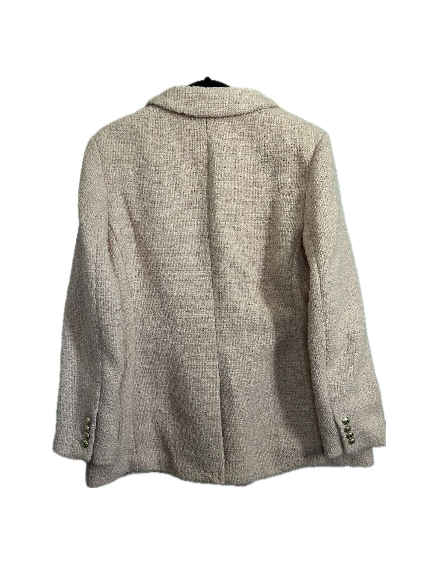 ✨ H&M Light Pink Tweed Double-Breasted Blazer – Chic & Sophisticated ✨